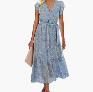 Floral Wrap Midi Sundress